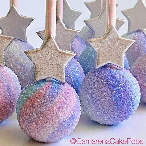 Iridescent Cake Pops, Two The Moon Cake Pops, Dream Themed Birthday Party, Iridescent Party Theme, Iridescent Cake, Space Themed Desserts, Music Theme Birthday, Iridescent Party, Second Birthday Ideas