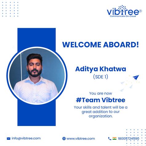 It’s amazing to have such a young, fresh, and talented new member as part of our team. Hope we can together take the company to new heights. Welcome Aboard! #vibtree #communicateoncloud #welcome #TeamVibtree Welcome Poster Design, Welcome To The Team, Welcome Card, Birthday Flyer, Welcome Aboard, Welcome Poster, Business Flyer, Website Design, Poster Design