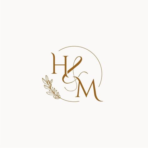 HM initial wedding monogram logo Hm Monogram Logo, Hm Logo Design Ideas, H And M Logo, Hm Logo Design, Hm Monogram, Wedding Initials Logo Design, H&m Logo, H Letter Logo, Hm Logo