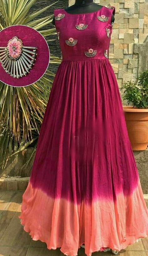 Aari Work For Long Gown, Dola Silk Long Frocks, Fancy Gown, Frocks And Gowns, Long Frock Designs, Gown Party Wear, Maxi Design, Long Gown Design, Gown Blue