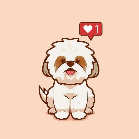 Cartoon Shitzu Dog, Shitzu Drawing Simple, Shitzu Drawing, Shihtzu Tattoos, Shih Tzu Cartoon, Perro Shih Tzu, Shitzu Dogs, Love Icon, 강아지 그림