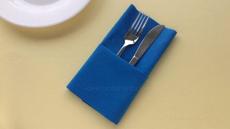 Napkin Folding Pocket, Serviette Folding, Fold Napkins, Weihnachten Diy, Diy Napkins, Napkin Folding, A Start, Diy Youtube, Diy Ideas