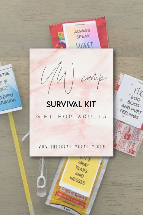 Camp Survival Kit, Survival Kit Gifts, Survival Kit For Teachers, Young Women Activities, Girls Camp, Latter Day Saints, Survival Kit, Gifts For Adults, Jesus Christ