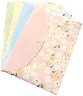 Qifumaer 4pcs Plastic File Pockets Folders A4 Popper Envelope Wallets Holder Floral Pattern for Foolscaps Documents Storage Bags Organisers Office School Students Girls 33.3 * 23cm Filing Storage, Stationery Organizer, Office Storage Solutions, Cute School Stationary, Kawaii School Supplies, Stationary Supplies, Cool School Supplies, Stationary School, Cute Stationary