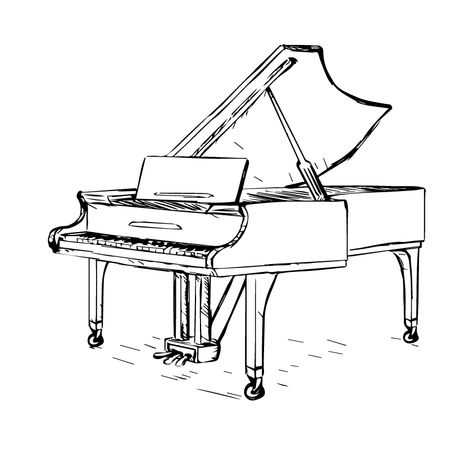 Keyboard Drawing, Piano Drawing, Piano Worksheets, Musical Keyboard, Piano Ideas, Chinese Drawings, Kids Piano, Baby Grand Pianos, Music Drawings