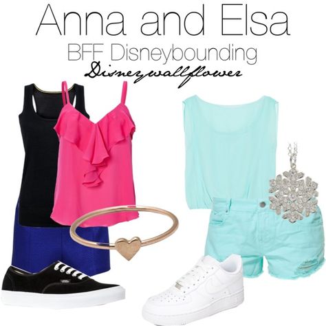 Frozen Disney Bounding, Disney Bounding Elsa And Anna, Disneybound Outfits Frozen, Best Friend Disneybound, Disneybound Outfits Elsa, Disney Bound Outfits Casual, Disney Trip Outfits, Disney Dress Up, Bff Outfits