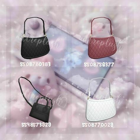 not mine!| Coding Accessories, Roblox Purse Codes, Bloxburg Accessories, Codes For Bloxburg, Accessory Codes, Code Brookhaven, Roblox Accessories, Bloxburg Clothes, Roblox Clothing