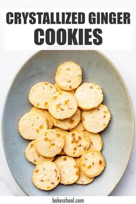 Vanilla Cookie Dough, Icebox Cookie Recipe, Crystallized Ginger, Fruit Cake Cookies, Icebox Cookies, Christmas Baking Recipes, Ginger Slice, Candied Ginger, Cookie Flavors