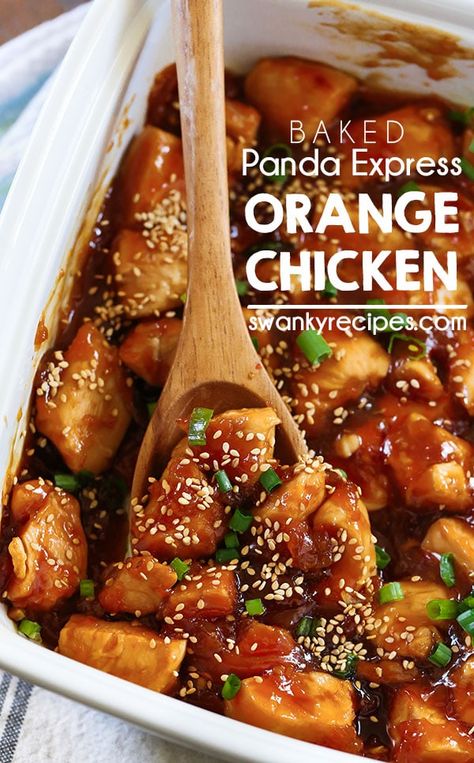 Oven Baked Orange Chicken, Panda Express Orange Chicken Recipe, Panda Express Orange Chicken, Baked Orange Chicken, Sweet And Sour Recipes, Chicken Crock Pot, Orange Chicken Crock Pot, Orange Baking, Oven Chicken Recipes