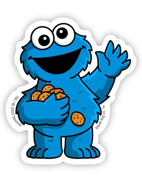 Blank Tag Co. Cookie Monster Sticker. Did You Know Cookie Monster's Favorite Food Is Cookies (surprise, Surprise!)? With His Big Googly Eyes And Insatiable Appetite For Cookies, Cookie Monster Is Sure To Make You Smile Every Time You See Him! Thick, Premium Vinyl With Matte Finish. This Sticker Is Waterproof, Scratch-Proof, Weatherproof And Dishwasher Safe. This Sesame Street Product Is Exclusively Available For Purchase In The Us And Is An Officially Licensed Merchandise Bearing The Trademark ™/© 2022 Sesame Workshop. Approximate Dimensions: 2.66" X 3". Made In The Usa.😍Blank Tag Co. Cookie Monster Sticker Cookie Monster Stickers, Cookie Monster Drawing, Cookie Monster Images, Big Googly Eyes, Baby Cookie Monster, The Cookie Monster, Monster Baby Showers, Diy Cake Topper Birthday, Cookie Monster Party