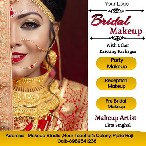 Makeup Offer Poster, Makeup Poster Design, Beauty Parlour Offer Poster, Pre Bridal Makeup, Offer Poster, Makeup Poster, Pre Bridal, Dark Eye Circles, Bridal Makeup Wedding