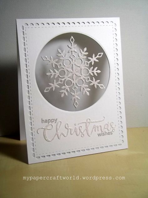 Diy Christmas Snowflakes, Christmas Snowflakes Decorations, Acetate Cards, Stamped Christmas Cards, Snowflake Cards, Christmas Card Inspiration, Homemade Christmas Cards, 카드 디자인, Christmas Card Crafts