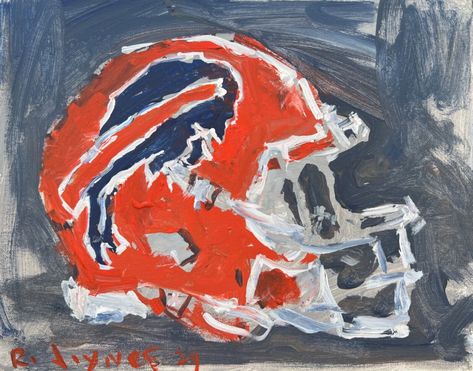 ROBERT JOYNER ORIGINAL Buffalo Bills Football Helmet Painting, NFL Artwork Buffalo Bills Artwork, Nfl Artwork, Helmet Painting, Buffalo Bills Football, Bills Football, Football Helmet, Holiday Art, Buffalo Bills, Love Painting