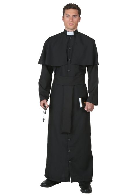 PRICES MAY VARY. Loop closure Size: Medium PRODUCT INCLUDES: This Adult Priest Costume comes with a black robe with an attached mantle and a belt. FROM THE FUN COMPANY: We're about all things costume which is why we have uniform costume for every occupation. This detailed Priest costume is expertly crafted by our own team of artists and designers for a realistic look. DETAILS THAT MATTER: The design of our robe recreates the traditional appearance of a Priest's attire for a realistic costume tha Priest Halloween Costume, Priest Halloween, All Black Costumes, Priest Outfit, Priest Robes, Priest Costume, Nun Outfit, Nun Costume, Popular Costumes