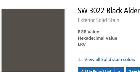 Black Alder Stain Sherwin Williams, Tricots Black Sherwin Williams, Knotty Alder Walnut Stain, Tri Corn Black Sherwin Williams Exterior, Alder Stain Colors, Greenblack Sherwin Williams Coordinating Colors, Sherwin Williams Black, Tiki Design, Solid Stain Colors