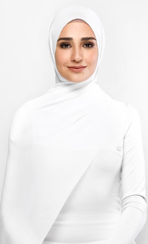 Chiffon Shawl with Nanotechnology in Blanc | FashionValet White Shawl Hijab, Duck Scarves, Tudung Shawl, White Shawl, Chiffon Shawl, Sheer Scarf, Nanotechnology, Square Scarf, Head Scarf