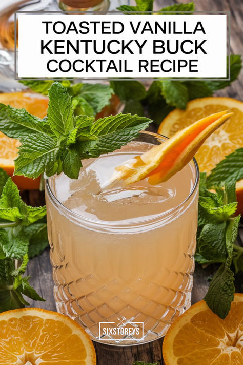 Toasted Vanilla Kentucky Buck Cocktail Recipe Vanilla Crown Recipes, Crown Vanilla Cocktails, Kentucky Lemonade Cocktail, Vanilla Whiskey Drinks, Crown Royal Vanilla Recipes, Kentucky Buck Cocktail, Crown Vanilla, Vanilla Cocktail, Vanilla Drinks