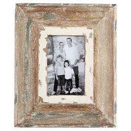 Aged natural wood frame features weathered white-wash finish surrounding photo opening. Stands with back easel or hangs with sawtooth hardware. 4x6 or 5x7. Carpentry Workshop, White Wash Finish, Weathered White, 10 Picture, Natural Wood Frames, Mud Pie, Weathered Wood, Wood Picture Frames, Old Wood