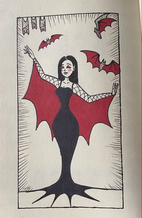 90s Goth Icons, Gothic Vampire Drawing, Vampire Drawings Easy, Simple Vampire Drawing, Drawings Of Vampires, Vampire Art Drawing, Bat Vampire Art, Gothic Canvas Art, Goth Drawing Reference