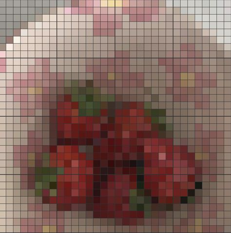 32x32 Pixel Art Realistic, Pixel Art Strawberry, Strawberry Pixel Art, 32x32 Pixel Art, Pixie Art, Hello Kitty House, Easy Pixel Art, Pixel Art Design, Pixel Art Pattern