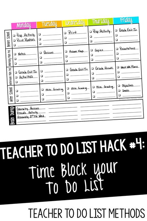 Teacher Weekly Checklist, Teacher Daily Checklist, Teacher Organization Ideas Elementary, Teacher To Do List, Teacher Productivity, Teacher Desk Organization, Organized Teacher, About Teacher, High School Math Classroom