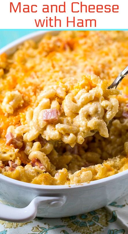 A creamy cheesy macaroni and cheese with diced ham and a buttery panko crumb topping. Mac And Cheese With Ham, Ham Mac And Cheese, Southern Foods, Xmas Menu, Pork Dinners, Spicy Southern Kitchen, Cheesy Macaroni, Mac And Cheese Casserole, Bake Mac And Cheese