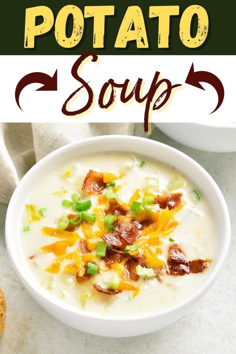 Creamy Potato Bacon Soup Crockpot, Cheddar Bacon Potato Soup, Easy Crock Pot Soup, Recipe For Potato Soup, Creamy Potato Bacon Soup, Bacon Potato Soup, Potato Soup With Bacon, Soup With Bacon, Potato Bacon Soup