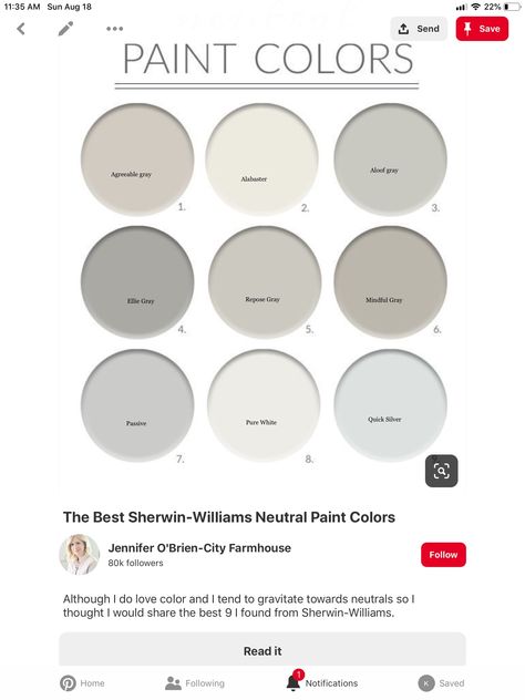 Alabaster Complimentary Colors, Cabinets Colors, City Farmhouse, Mindful Gray, Painted Kitchen Cabinets Colors, Repose Gray, Neutral Paint Colors, Painted Kitchen, Neutral Paint