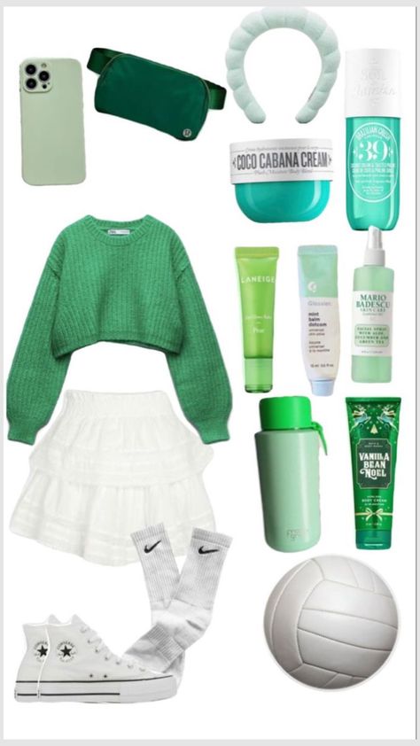 Preppy Outfits Green, Preppy Green Outfit, 6th Grade Outfit Ideas, Sporty Girl Aesthetic, All Green Outfit, 6th Grade Outfits, Church Outfit Ideas, Preppy Green, Green Preppy