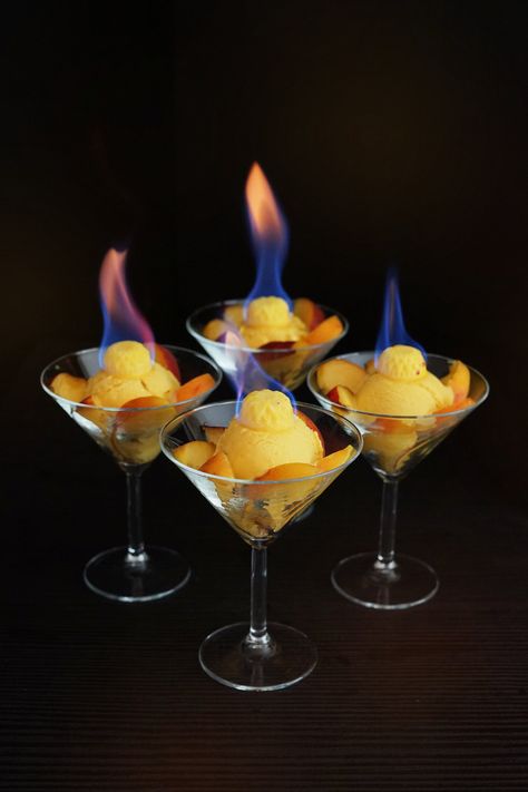 Fire Magick, Apricot Ice Cream, Drink Desserts, Summer Solstice Party, Creamy Honey, Fire Magic, Feeling Grateful, Molecular Gastronomy, Fancy Desserts