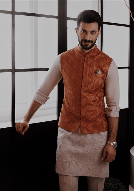 Orange Indian Outfit, Indian Wedding Suits Men, Latest Kurta Designs, Indian Wedding Clothes For Men, Sherwani For Men Wedding, Boys Kurta Design, Wedding Kurta For Men, Groom Dress Men, Indian Groom Wear