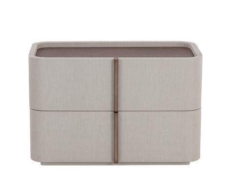 This contemporary large nightstand is defined by its beautiful and gentle curves. Upholstered in cream faux leather with a brown oak veneer tabletop that is sure to impress. Includes two drawers and completed with a warm brass steel base. Coordinating dresser also available, along with a smaller nightstand version. Handle With Care: This design has been crafted with faux leather. Faux leather is manufactured to reflect the natural characteristics of leather; as such, colour variations, markings wrinkles, grooves, and light scratches are appreciated characteristics. No two pieces will be alike. Visit our Product Care page for more information on how to ensure the lasting beauty of this piece. Feature1: Soft woven textured faux leather body is naturally water resistant Feature4: Finished bac Large Nightstand, Small Nightstand, Sink Lights, Convertible Sofa Bed, Indoor Bench, Furniture Side Tables, Room Planner, Soft Close Drawers, Soft Close Doors