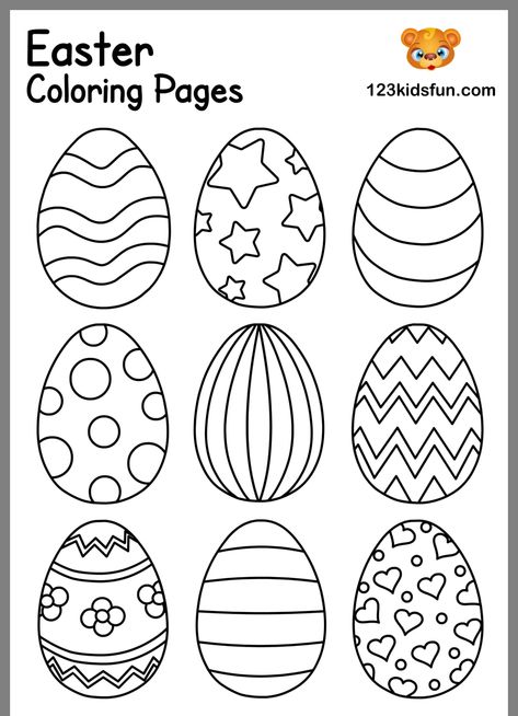 Easter Printables Preschool, Vintage Easter Printables, Eggs Coloring Pages, Easter Eggs Coloring, Påskeaktiviteter For Barn, Easter Coloring Pages For Kids, Diy – Velikonoce, Free Easter Coloring Pages, Printable Easter Activities