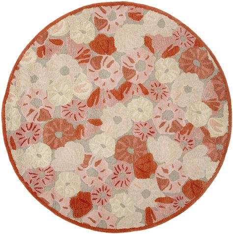 Viscose Rug, Poppy Field, Floral Area Rugs, Round Area Rugs, Floral Border, Cayenne, Floral Rug, Online Home Decor Stores, Weaving Techniques