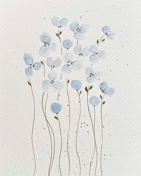 Minimal Painting, Watercolor Postcard, Watercolor Birthday, Floral Drawing, Watercolor Flower Art, Watercolor Flowers Paintings, Watercolor Techniques, Watercolor Cards, Acrylic Art