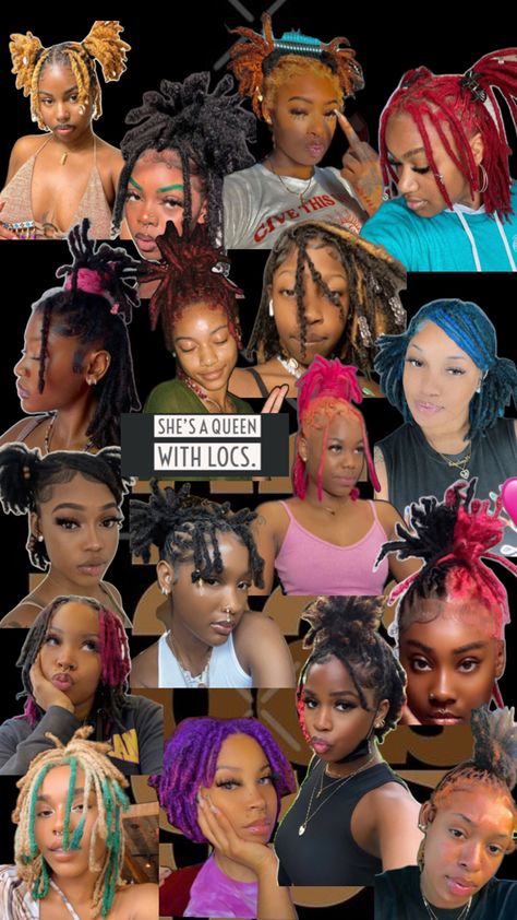 Locs Girls With Locs, Short Hair Twist Styles, Pretty Braids, Dreads Girl, Short Locs Hairstyles, Goddess Braids Hairstyles, Dreadlock Styles, Dyed Hair Inspiration, Braided Hairstyles For Teens