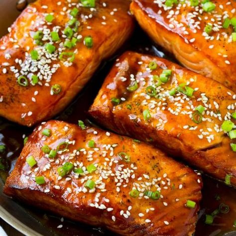 Salmon Teriyaki - Dinner at the Zoo Orange Salmon Recipes, Teriyaki Glazed Salmon, Recipe For Salmon, Salmon Teriyaki, Baked Teriyaki Salmon, Salmon Teriyaki Recipe, Teriyaki Sauce Recipe, Teriyaki Recipe, Easy Salmon Recipes