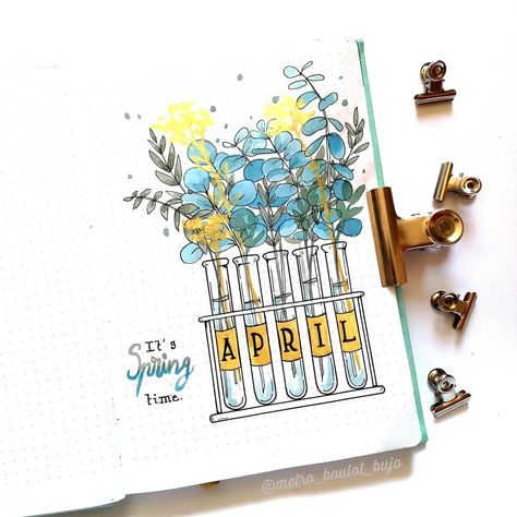 Bullet Journal Headings, Bullet Journal Tools, Golden Watercolor, April Bullet Journal, Bullet Journal Headers, Hello April, Bullet Journal 2019, Bullet Journal Paper, Bullet Planner