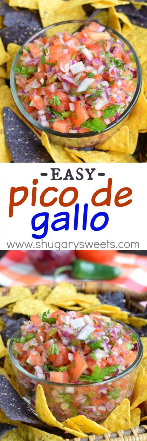 Easy Pico de Gallo recipe for any occasion! Pico De Galo Recipes No Cilantro, Picodegallo Salsa, Tomato Corn Salsa, Pico De Galo Recipes, Vday Food, Corn Pico, Lime Corn, Homemade Pico, Shugary Sweets