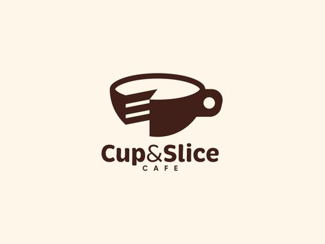 Cup & Slice by Aleksa Ruzic Logo Sketch Design, Coffee Graphics, Café Design, Cake Cup, Logo Sketches, Drink Bar, Drinks Logo, Cake Logo, Coffee Logo