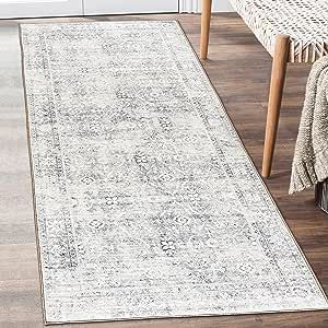 MACHINE WASHABLE PREMIUM RECYCLED SYNTHETIC FIBERS FAMILY AND PET FRIENDLY TIMELESS DESIGNS NON-SLIP BACKING Entryway Office, Farmhouse Vintage, Washable Area Rug, Kitchen Entryway, Boho Farmhouse, Area Rug Runners, Living Room Area Rugs, Rug Stain, Rugs Size