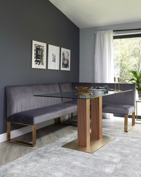 Otto Sofa, Modern Glass Dining Table, Modern Dining Bench, Corner Dining Bench, Brass Dining Table, Cantilever Dining Chair, Velvet Furniture, Corner Bench, Bench Set