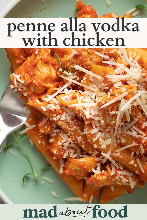 Chicken Ala Vodka Recipe, Pink Vodka, Homemade Vodka Sauce, Vodka Sauce Recipe, Penne Alla Vodka, Alla Vodka, Chicken With Italian Seasoning, Vodka Sauce, Vodka Recipes