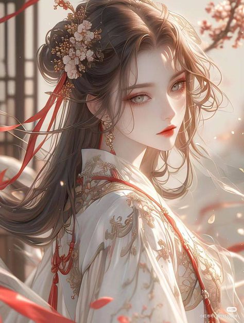 Princess Art Aesthetic, Asian Female Character Art, Chinese Anime Woman, Chinese Woman Art, Ancient Korean Art, Star Cartoon, Glowing Star, Japanese Princess, Chinese Anime