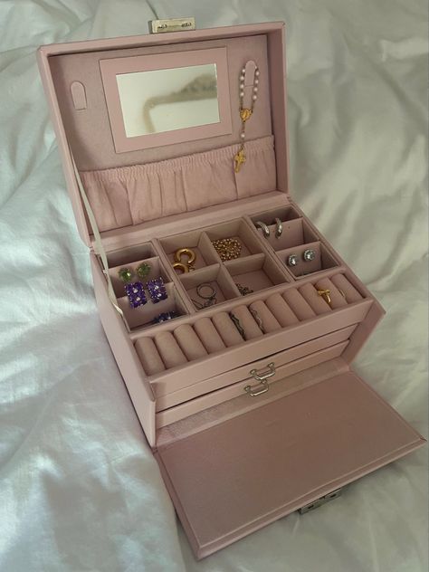 Asthetic Pink Jewelry Box Organizer Pink Jewelry Organizer, Jewelry Organizer Coquette, Coquette Jewelry Box Aesthetic, Pink Jewelry Holder, Coquette Jewelry Box, Jewellery Box Aesthetic, Jewelry Organizer Aesthetic, Jewelry Box Aesthetic, Jewlrey Box