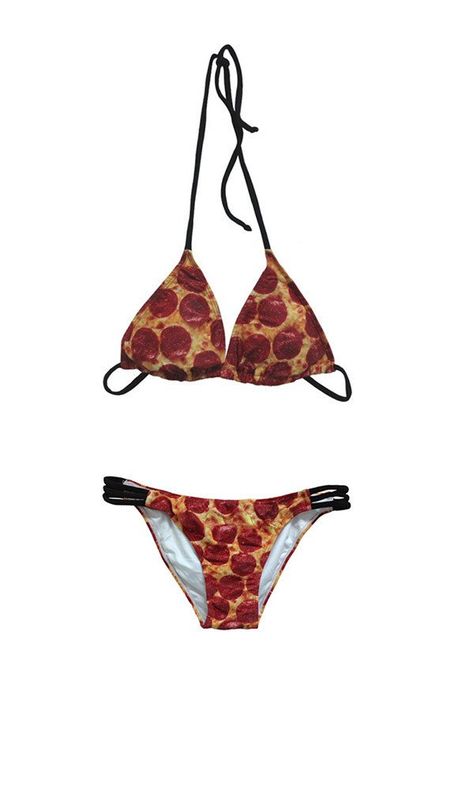 Pin for Later: 37 Gifts For the Girl (Seriously) Obsessed With Pizza Bikini Pizza Bikini ($64) Pizza Steve, Pizza Clothes, Cheesy Gifts, 16 Gifts, Pizza Gifts, I Love Pizza, Pizza Funny, Top Measurements, Girl Swag