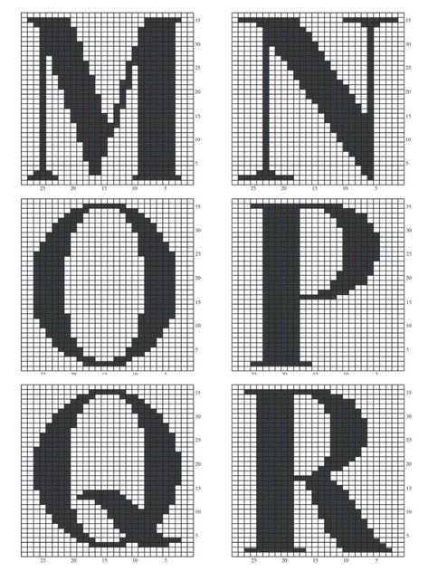 Cross Stitch Alphabets, Knitted Squares Pattern, Crochet Blanket Chevron, Crochet Letters, Crochet Patterns Filet, Cross Stitch Alphabet Patterns, Graph Patterns, Simply Crochet, Cross Stitch Fonts