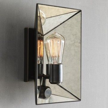 129.  Faceted Mirror Sconce - modern - wall sconces - West Elm Romantic Bathrooms, Faceted Mirror, Mirror Sconces, Traditional Wall Sconces, Industrial Wall Lamp, Art Deco Bathroom, Decorative Wall Sconces, Deco Bathroom, Rustic Wall Sconces