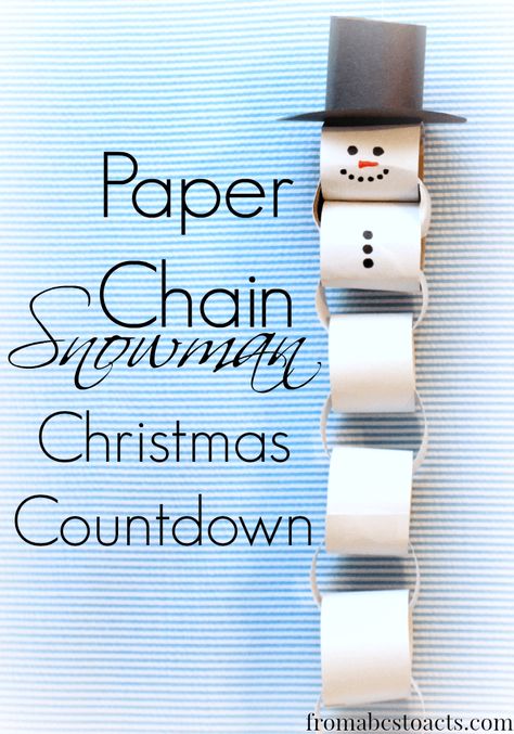 Paper Chain Snowman Christmas Countdown - From ABCs to ACTs...could also countdown to winter or winter vacation. May also use to track snow days or days below a certain temp. Paper Chain, Paper Chains, Preschool Christmas, Snowman Crafts, Childrens Crafts, Snowman Christmas, Christmas Crafts For Kids, Winter Fun, Winter Crafts