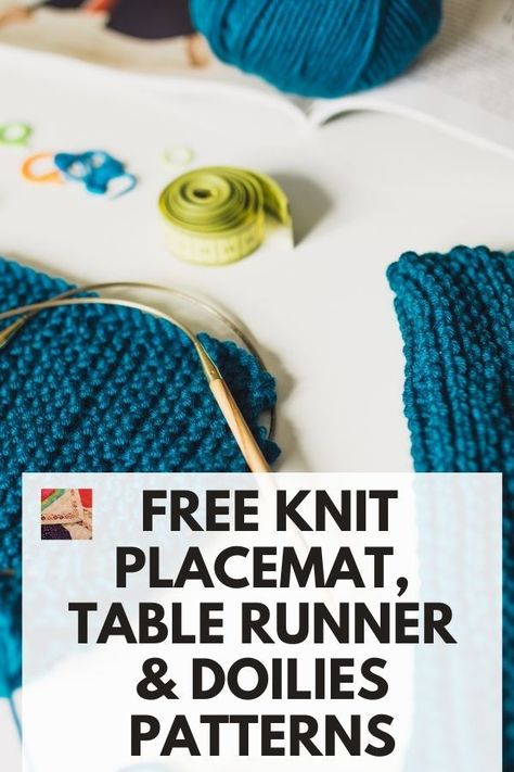 Get ready to spruce up your kitchen with these free knitted items for your table. Youll find free knit placemat patterns, along with knit table runners and knit Knitted Placemats Free Patterns, Knitting Table Runner, Knit Table Runner Pattern Free, Knitted Placemats Pattern Free, Beautiful Napkin Folding, Placemat Patterns, Knitting Things, Table Topper Patterns, Crochet Placemat Patterns